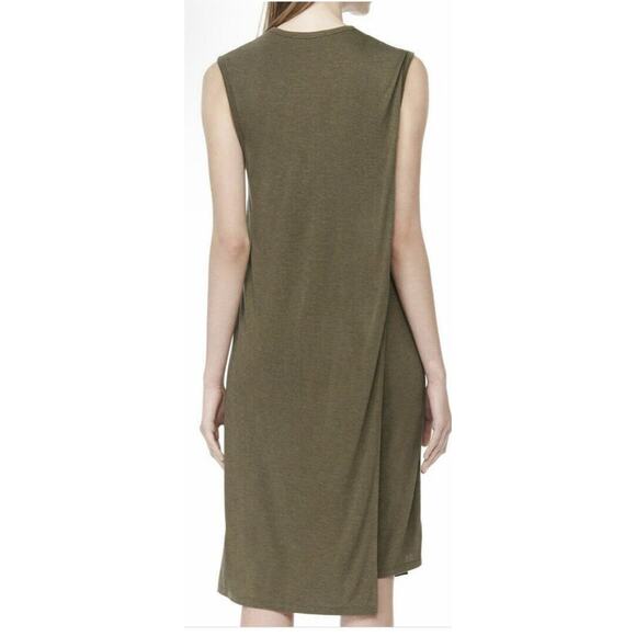 T Alexander Wang Olive Green Overlay Dress Size M Rayon EUC $295 retail - Picture 2 of 6